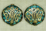 Brass & Turquoise Butterfly Bead