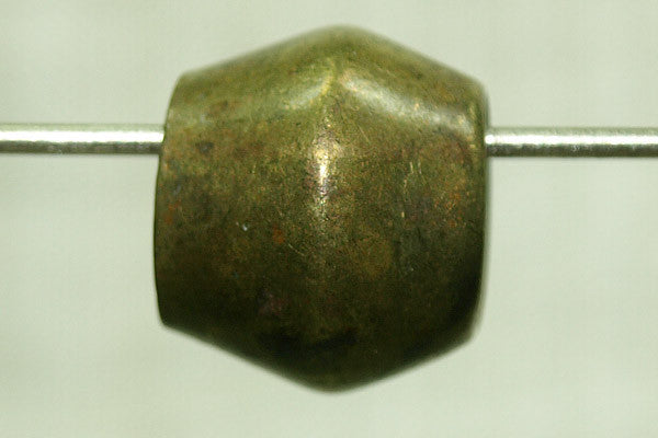 Antique Solid Brass Cast Bicone Bead from Nigeria