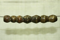 Set of Antique Solid Brass Cast Bicone Beads