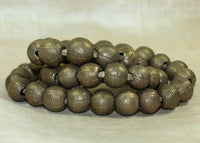 Strand of New Large Rounded Brass Beads from Nigeria