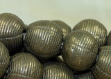 Strand of New Large Rounded Brass Beads from Nigeria
