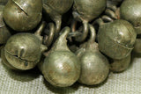 Strand of Small Brassy Silver Bells from Nigeria