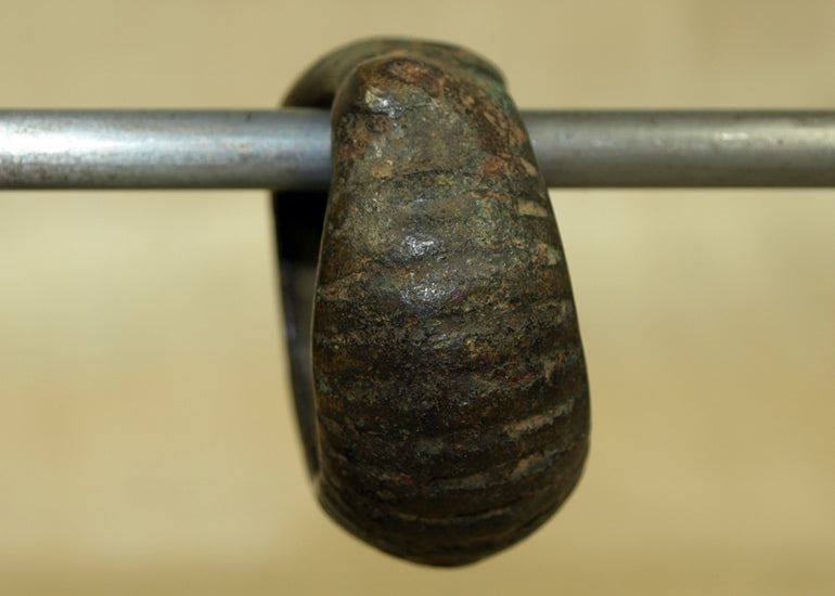 Old Dark Bronze Hair Ring from West Africa