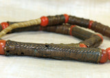 Strand of Antique Cast Bronze Tubes from Nigeria