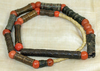 Strand of Antique Cast Bronze Tubes from Nigeria