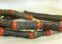 Strand of Antique Cast Bronze Tubes from Nigeria