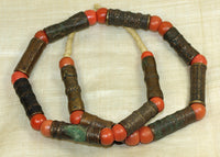 Strand of Antique Cast Bronze Tubes from Nigeria