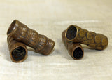 Set of Four of Antique Cast Bronze Tubes from Nigeria