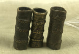 Set of Three Funky Antique Cast Bronze Tubes from Nigeria