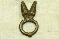 Rare Antique Double Phallic Bronze Ring from Cameroon