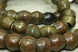 Strand of Antique Cast Bicone Brass Beads