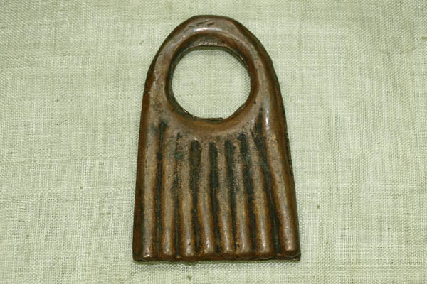 Large antique bronze pendant/hair ring from Ethiopia
