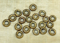 Set of 10mm Textured Nigerian Brass Rings