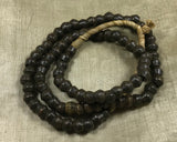 Strand of Antique Heavy Dark Bronze Bicone Beads from Cameroon