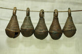 Set of Nigerian Brass Bells With concentric circle patterns