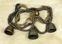 Thai-Burmese Bronze Heishi Strand with 3 Big Bells!