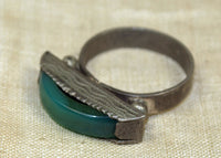 Tuareg Ring with Green Agate Stone