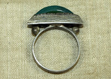 Tuareg Ring with Green Agate Stone