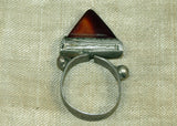Tuareg Hair Ring with Carnelian Stone