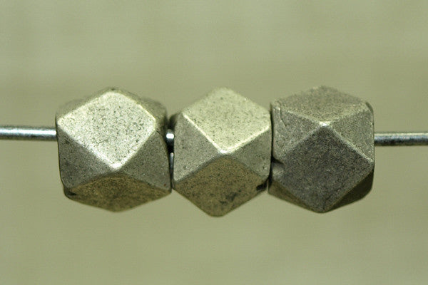 Antique Coin Silver cornerless cube Bead