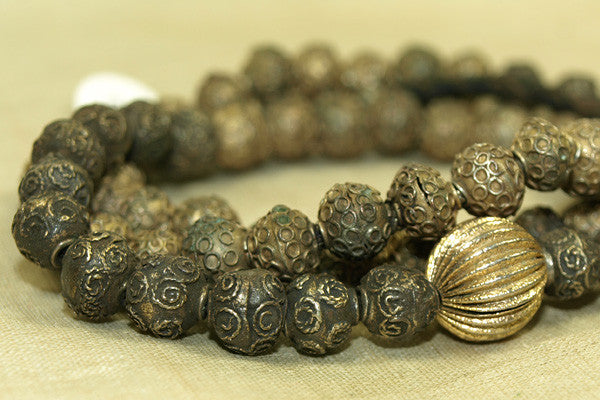 Strand of Vintage Yoruba Brass Beads