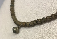 Strand of Yoruba Brass Fabricated Beads with Pendant