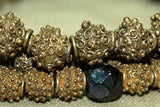 Yoruba  Brass Necklace with Firepolish Beads