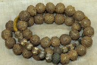 Large Yorbuba Brass Beads, Strand