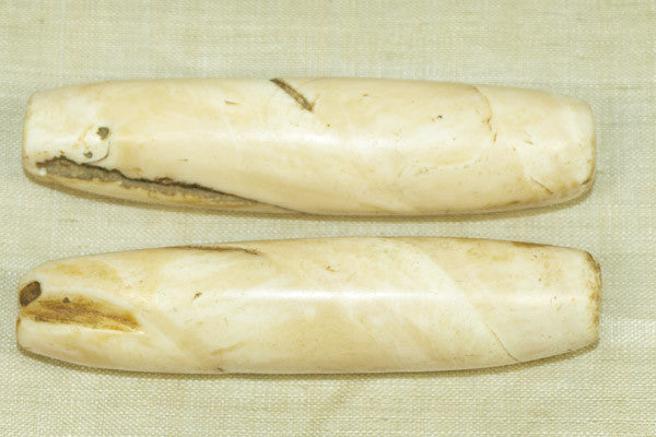 Pair of Large Conch Shell Beads from Nagaland