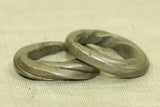 Pair of Antique Silver Twisty Hair Rings from Niger