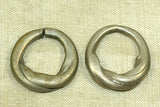 Pair of Antique Silver Twisty Hair Rings from Niger