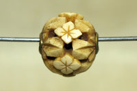 Antique Bone Floral Ojime Bead, Japan