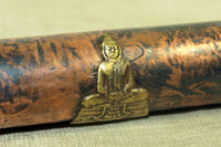 Buddhist Prayer Scroll Tube, mixed metal