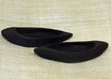 Pair of Small Canoe-shaped Black Palmwood "Pod" Pendants; Lou Zeldis