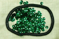 6mm Faceted Emerald Sequins