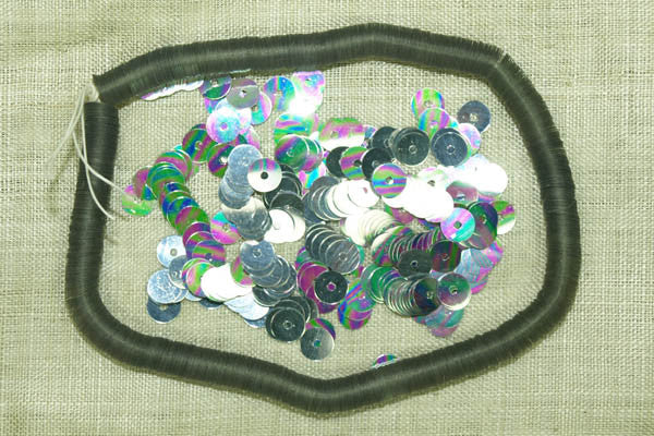 5mm Shiny Silver Vintage Sequins, colorful AB
