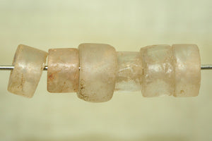 Bow Drilled Pinkish Quartz Bead from Mali