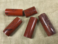 Set of Five Antique Nigerian Red Jasper Beads