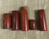 Set of Five Antique Nigerian Red Jasper Beads