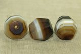 Three antique Idar-Oberstein Banded Agate Beads