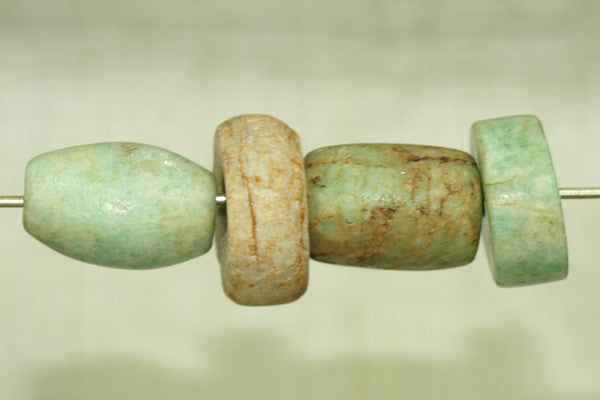 Set of four Ancient Amazonite Beads