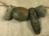 Short Strand of 6 Rare, Ancient Amazonite Beads
