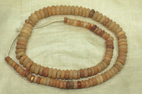 Strand of Ancient Carnelian and Quartz Rondelle Beads