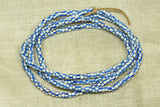 Strand of 7º White with Blue Stripe Seed Beads