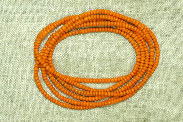 Czech Light opaque orange seed beads, 12º