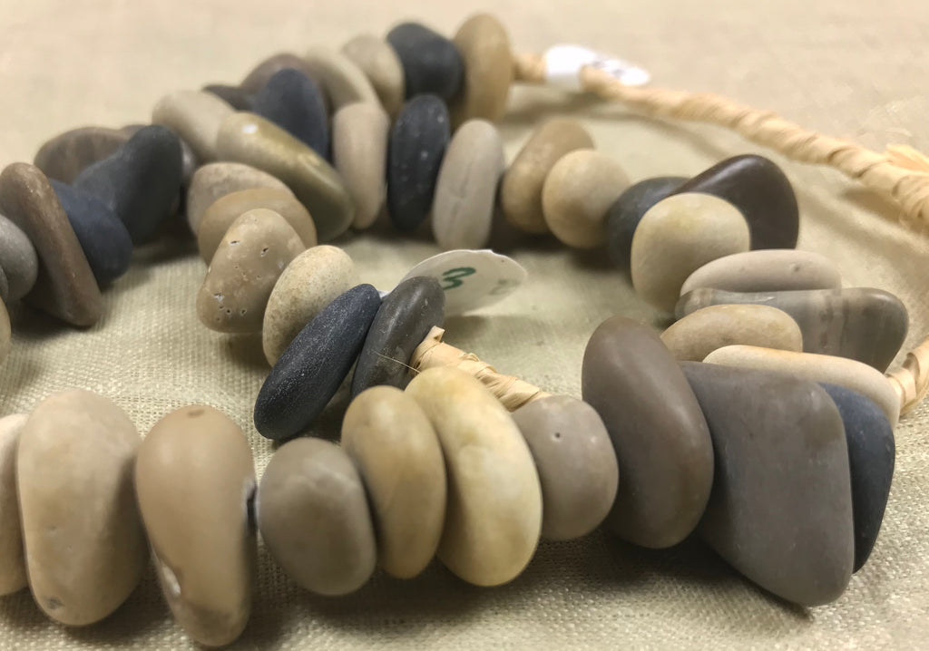 Strand of Smooth Lake Stone Pendant/Beads