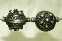 Pair of Silver Berber Beads