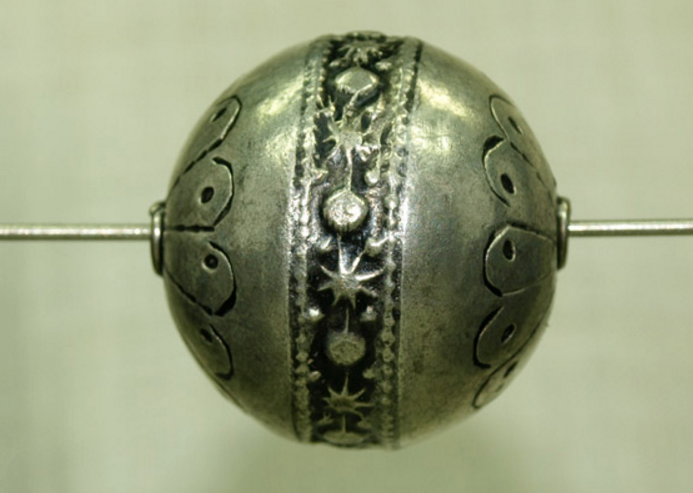 Large Moroccan Silver Bead