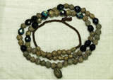 Yoruba  Brass Necklace with Firepolish Beads