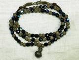 Yoruba Brass Necklace with Firepolish Beads